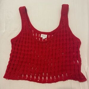 Le Lis red knit tank top, size large